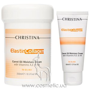Увлажняющий крем с для сухой кожи Christina Elastin Collagen Carrot Oil Moisture Cream